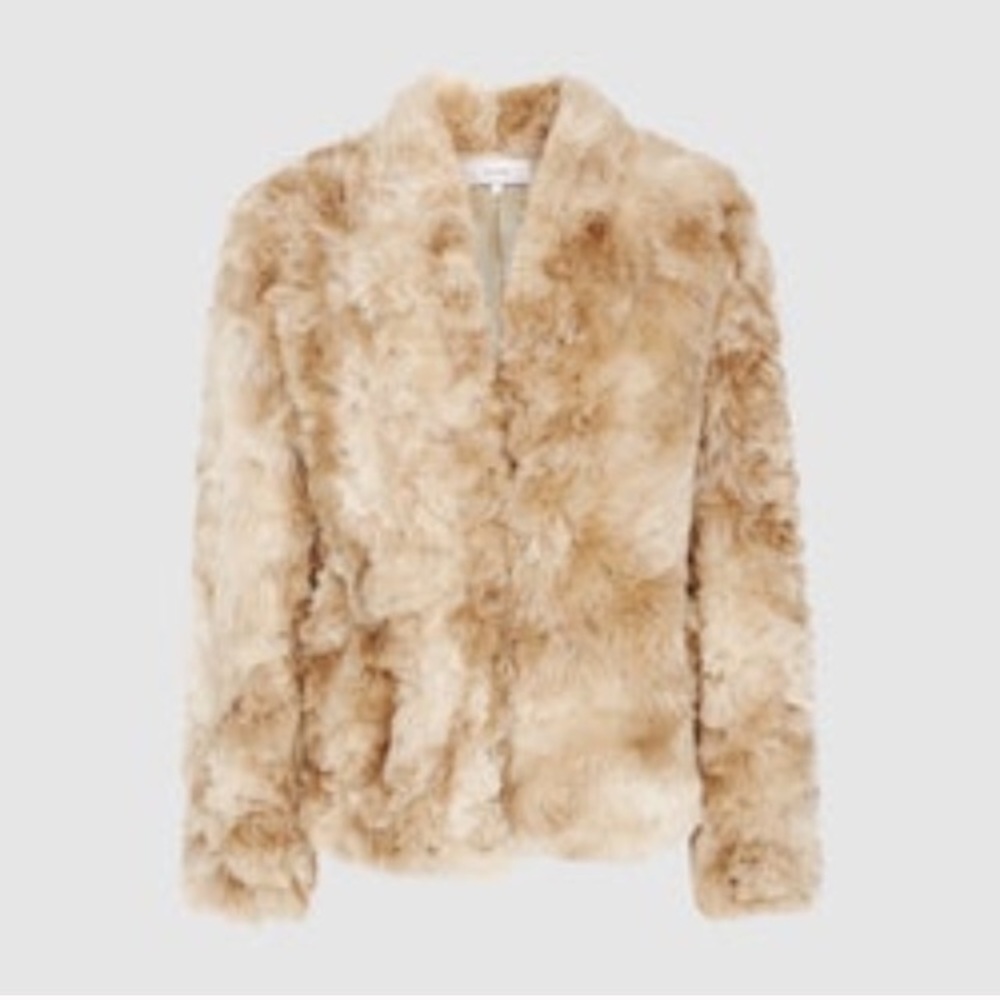 faux fur jacket. Super soft, silky lining